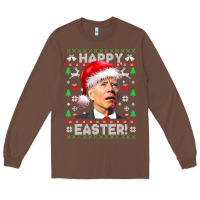 Chestnut Santa Joe Biden Happy Easter Ugly Christmas Long Sleeve Tee - maiPhamDesign