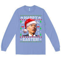 Colony Blue Santa Joe Biden Happy Easter Ugly Christmas Long Sleeve Tee - maiPhamDesign