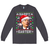 Smoke Santa Joe Biden Happy Easter Ugly Christmas Long Sleeve Tee - maiPhamDesign