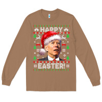Toasted Coconut Santa Joe Biden Happy Easter Ugly Christmas Long Sleeve Tee - maiPhamDesign