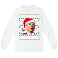 White Santa Joe Biden Happy Easter Ugly Christmas Long Sleeve Tee - maiPhamDesign