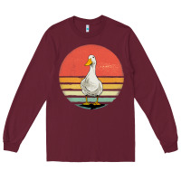 Burgundy Retro Vintage Duck Long Sleeve Tee - maiPhamDesign