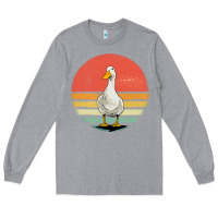 Heather Grey Retro Vintage Duck Long Sleeve Tee - maiPhamDesign