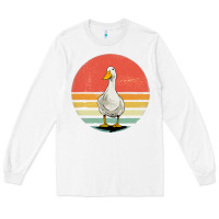 White Retro Vintage Duck Long Sleeve Tee - maiPhamDesign
