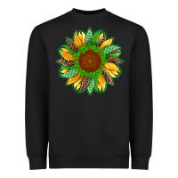 Black st patricks sunflower with leopard  shamrock and glitter Heavyweight Sweatshirt - Artiststas