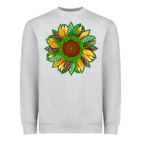 Heather Grey st patricks sunflower with leopard  shamrock and glitter Heavyweight Sweatshirt - Artiststas