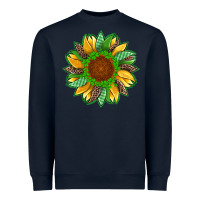 Navy st patricks sunflower with leopard  shamrock and glitter Heavyweight Sweatshirt - Artiststas