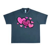 Midnight Navy love hearts Urban Heavy Tee - OliviaCreatesArt