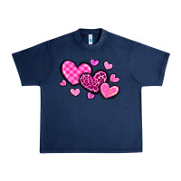 Navy love hearts Urban Heavy Tee - OliviaCreatesArt
