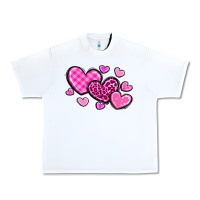 White love hearts Urban Heavy Tee - OliviaCreatesArt