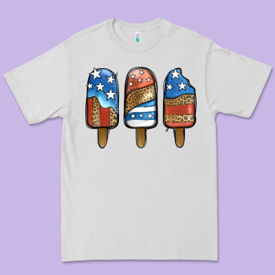 Patriotic Leopard Popsicles Premium Tee Designed By Jasminsmagicworld