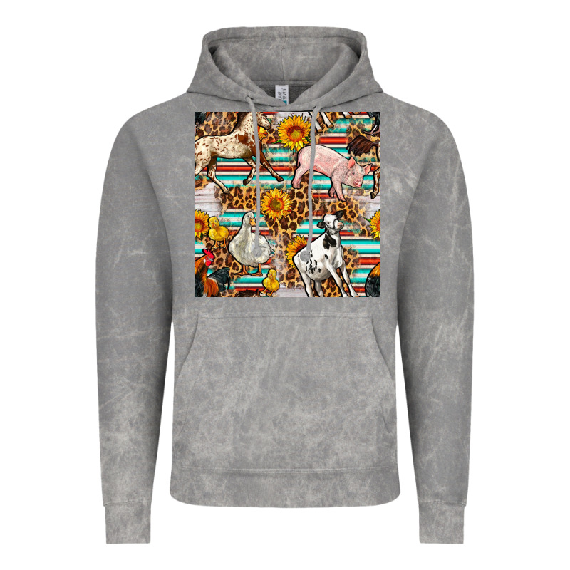 Western Leopard Farm Animals Seamless Pattern Vintage Hoodie by FaDigitalArtStudio | Teevron