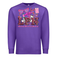 Purple valentines day lpn licensed practical nurse Premium Sweatshirt - AdoDesignShop