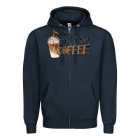 Navy but first coffee Zipper Hoodie - BarkalooDesign