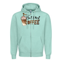 Seafoam but first coffee Zipper Hoodie - BarkalooDesign