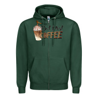 Sports Green but first coffee Zipper Hoodie - BarkalooDesign