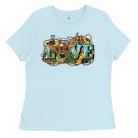 Baby Blue Love baby Cow Ladies Tee - HowdyJamesFarm