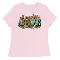 Bubblegum Pink Love baby Cow Ladies Tee - HowdyJamesFarm