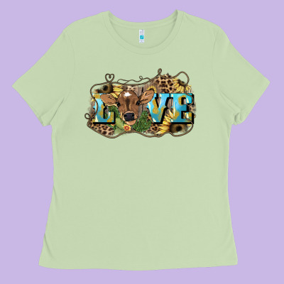 Love Baby Cow Ladies Tee Designed By Howdyjamesfarm