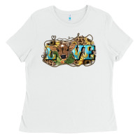 White Love baby Cow Ladies Tee - HowdyJamesFarm