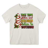 Cream Tree tops glisten and children listen to nothing Heavy Core Tee - RanaPortraitStore