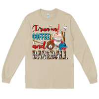 Mushroom I Run On Coffee And Baseball Frappe Long Sleeve Tee - FaDigitalArtStudio