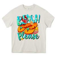 Cream Beach please Heavy Core Tee - NancyCooperArtShop