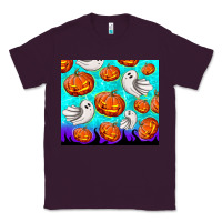 Plum halloween pumpkins with ghosts Classic Tee - TumblerDesignByShophia