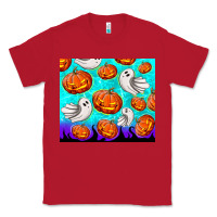 Red halloween pumpkins with ghosts Classic Tee - TumblerDesignByShophia