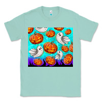Seafoam halloween pumpkins with ghosts Classic Tee - TumblerDesignByShophia