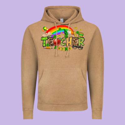 St. Patrick's Day Teacher Vintage Hoodie Designed By Oliviacreatesart