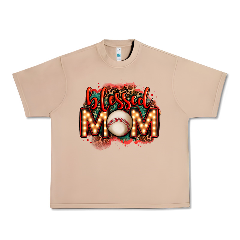 Blessed Baseball Mom Lightbulb Letters Urban Heavy Tee by OliviaCreatesArt | Teevron