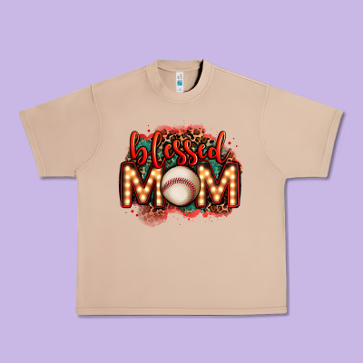 Blessed Baseball Mom Lightbulb Letters Urban Heavy Tee Designed By Oliviacreatesart