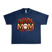 Navy blessed baseball mom lightbulb letters Urban Heavy Tee - OliviaCreatesArt
