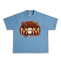 Pebble Blue blessed baseball mom lightbulb letters Urban Heavy Tee - OliviaCreatesArt