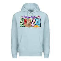 Blue Mist Happy Easter 2024 Premium Hoodie - CowhideDigitalArt