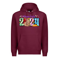 Burgundy Happy Easter 2024 Premium Hoodie - CowhideDigitalArt