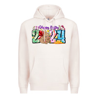 Pale Pink Happy Easter 2024 Premium Hoodie - CowhideDigitalArt