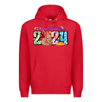 Red Happy Easter 2024 Premium Hoodie - CowhideDigitalArt