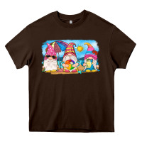 Chocolate Brown summer gnomes Heavy Core Tee - NancyCooperArtShop