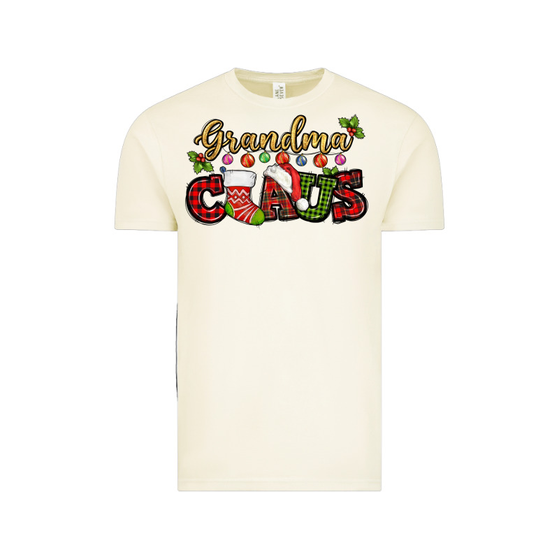 Grandma Claus With Christmas Gift Sock Mother's Vintage Tee by HowdyJamesFarm | Teevron