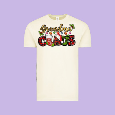 Grandma Claus With Christmas Gift Sock Mother's Vintage Tee Designed By Howdyjamesfarm