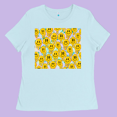 Retro Smiley Faces Ladies Tee Designed By Tumblerdesignbyshophia