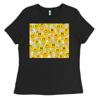 Black retro smiley faces Ladies Tee - TumblerDesignByShophia