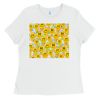 White retro smiley faces Ladies Tee - TumblerDesignByShophia