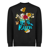 Black he is rısen with cross and butterfly Heavyweight Sweatshirt - Artiststas