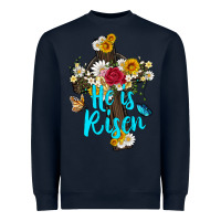 He Is Rısen With Cross And Butterfly Heavyweight Sweatshirt | Teevron