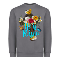 Storm he is rısen with cross and butterfly Heavyweight Sweatshirt - Artiststas