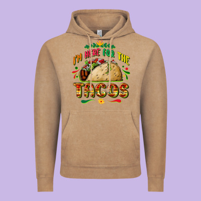 I'm Here For The Tacos Vintage Hoodie Designed By Fadigitalartstudio