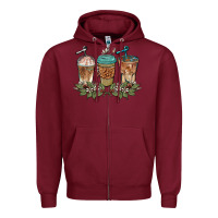 Burgundy western coffees Zipper Hoodie - BarkalooDesign